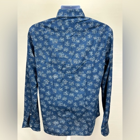 CULTURATA Men's Blue Casual pattern Button Down Shirt size M. - Picture 4 of 11